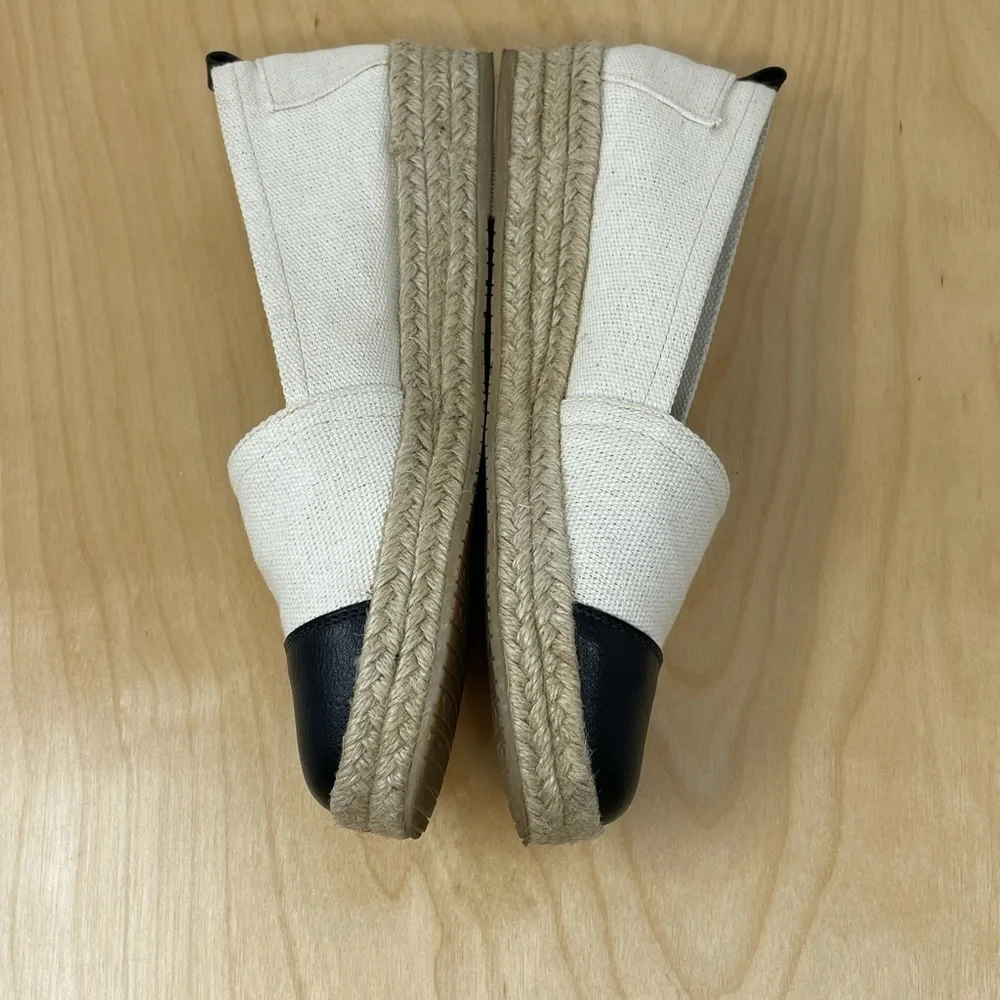 Kaanas Sand/Black Cap Toe Espadrille Shoes 38